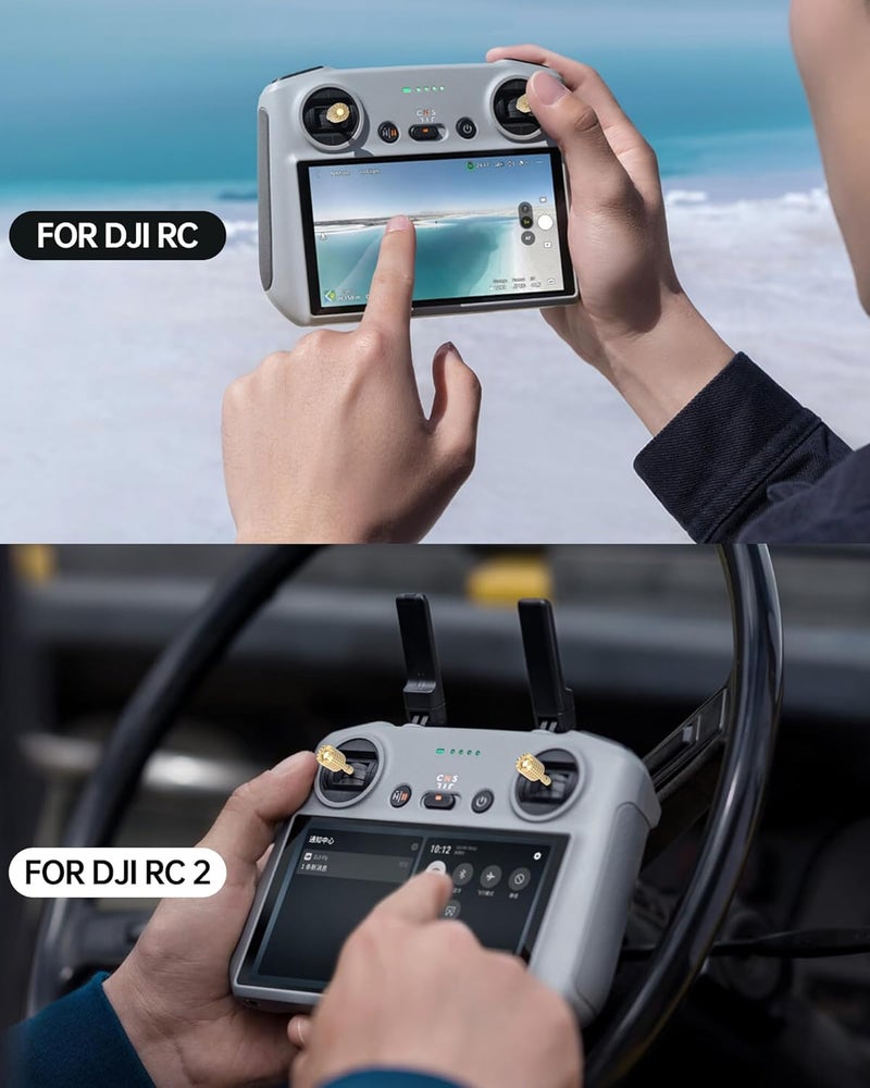 LKTOP 2 Pairs Mini 3/Mini 3 Pro/Mini 4 Pro/Air 3/Air 2S/Mavic 3/Mavic 3 Pro/Mavic 3 Classic Remote Controller Sticks for DJI 𝗥𝗖/𝗥𝗖𝟮 Joystick Rocker Replacement Accessories (Gold) - Image 5